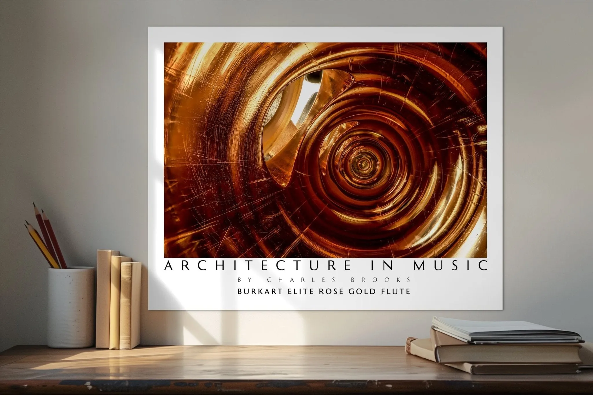14k Burkart Elite Rose Gold Flute. Poster.
