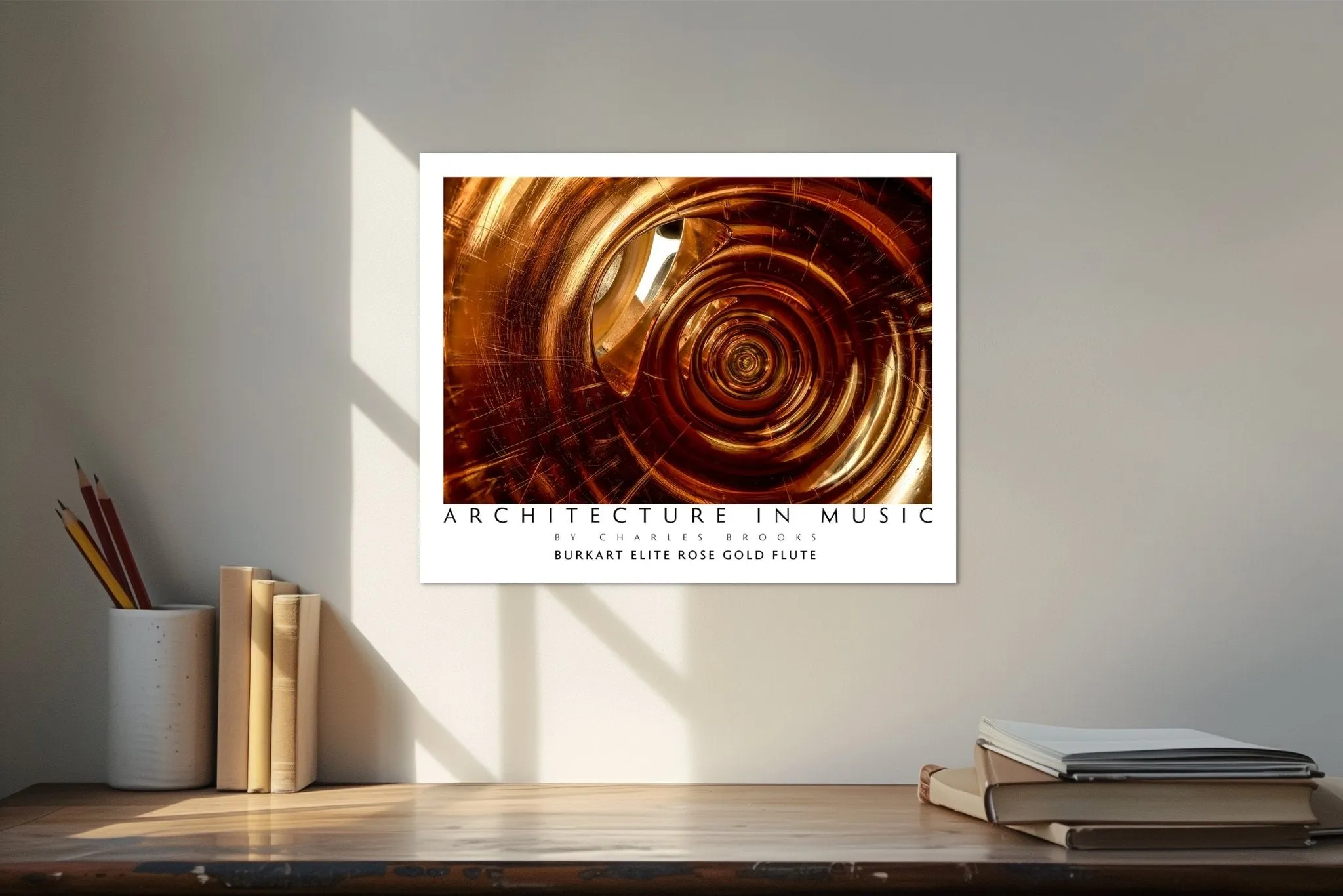 14k Burkart Elite Rose Gold Flute. Poster.