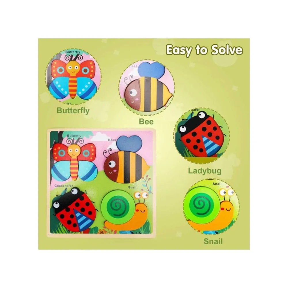 2 Pcs Big size Wooden Puzzles for Toddlers Baby Wood Animal Toys for Kids Jigsaw Puzzle Learning Educational Toys for Toddlers