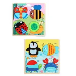 2 Pcs Big size Wooden Puzzles for Toddlers Baby Wood Animal Toys for Kids Jigsaw Puzzle Learning Educational Toys for Toddlers