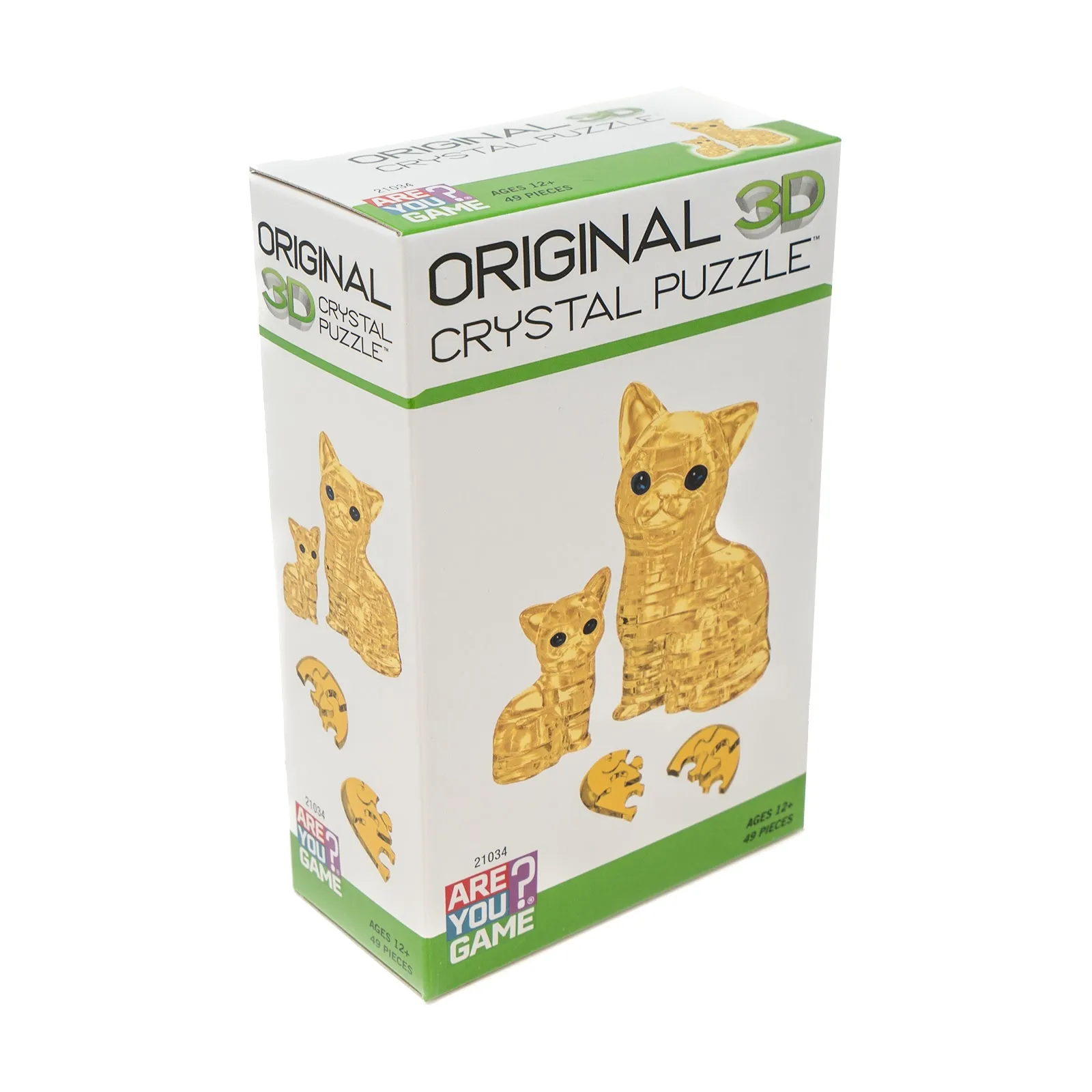 3D Crystal Puzzle - Cat & Kitten (Gold): 49 Pcs