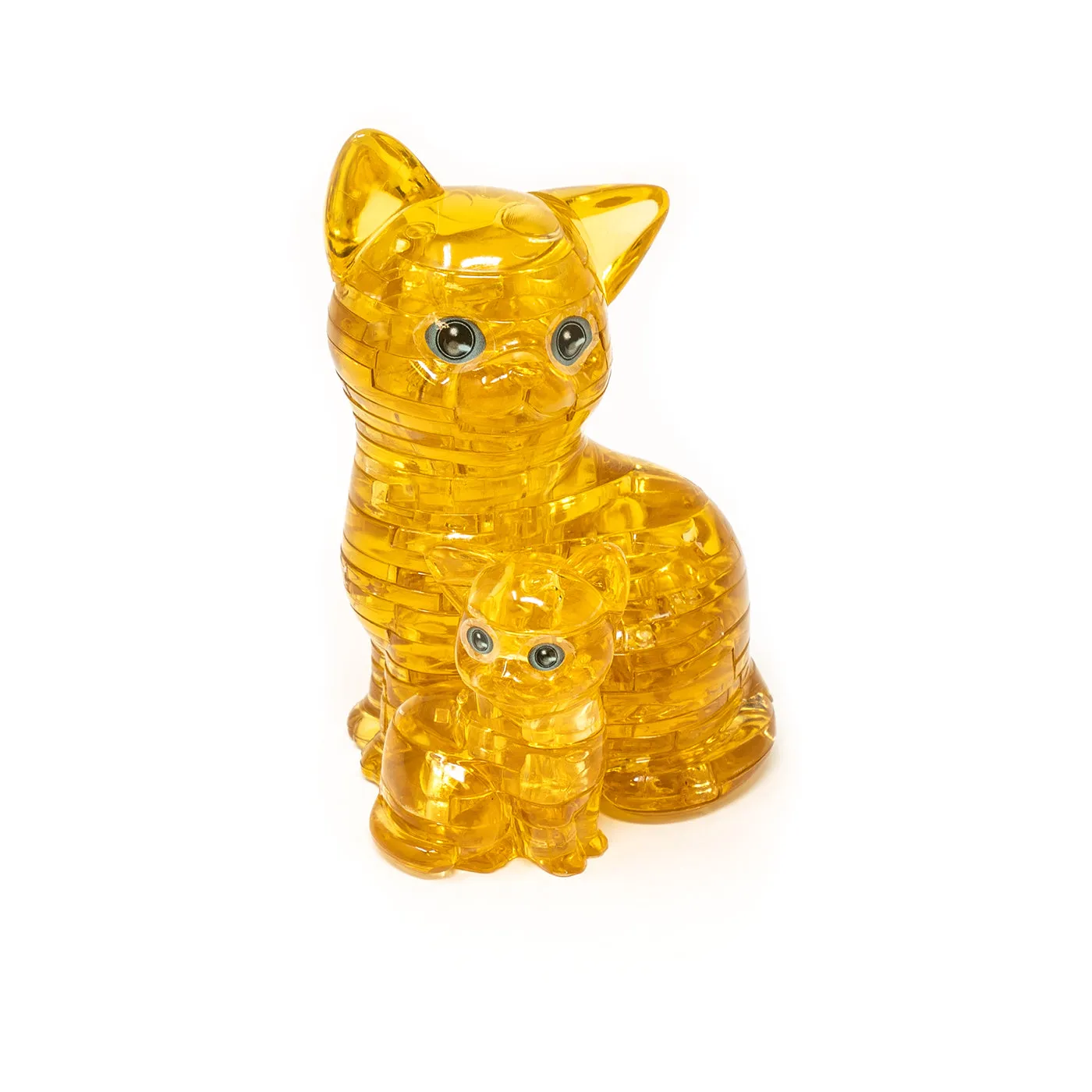 3D Crystal Puzzle - Cat & Kitten (Gold): 49 Pcs
