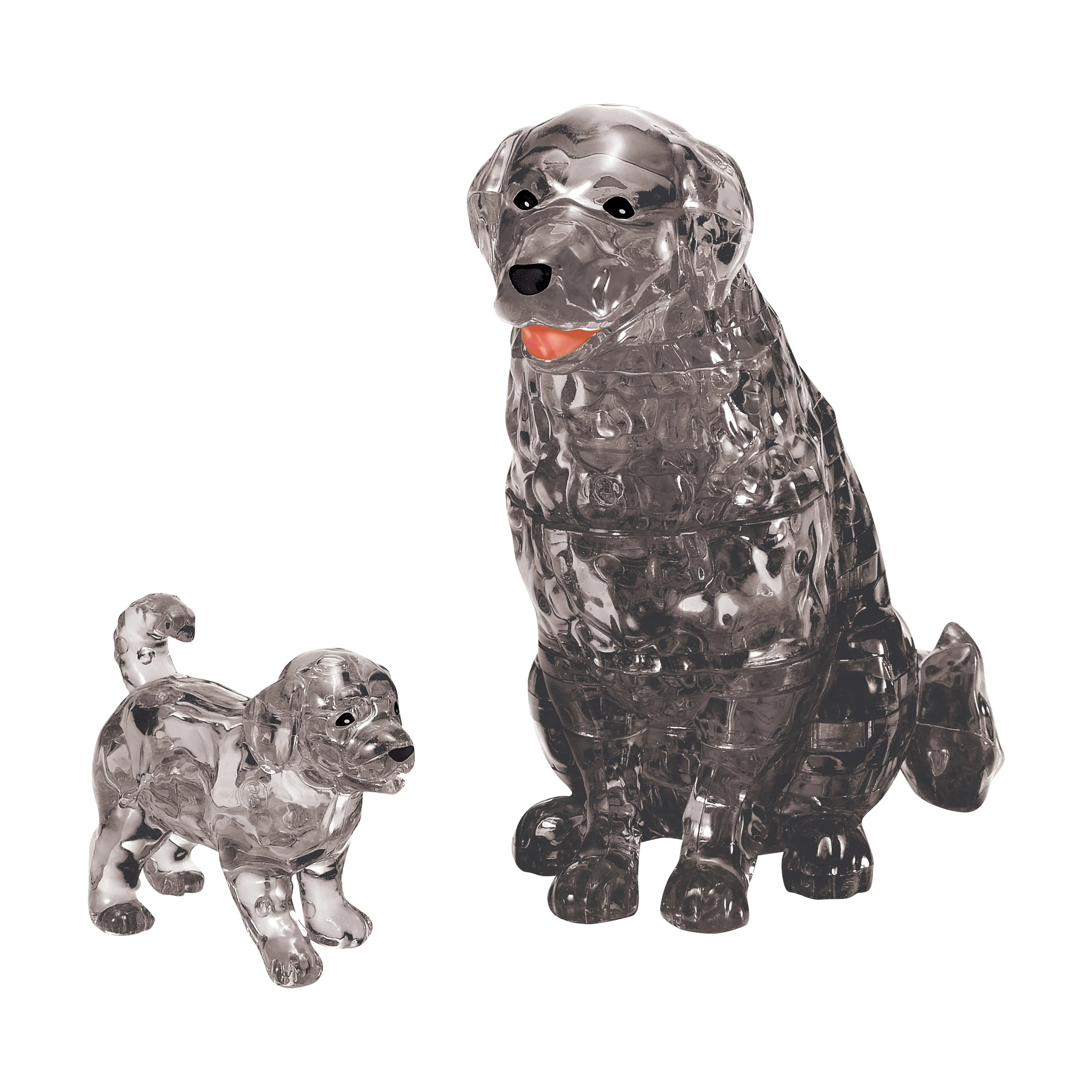 3D Crystal Puzzle - Dog & Puppy (Black): 47 Pcs