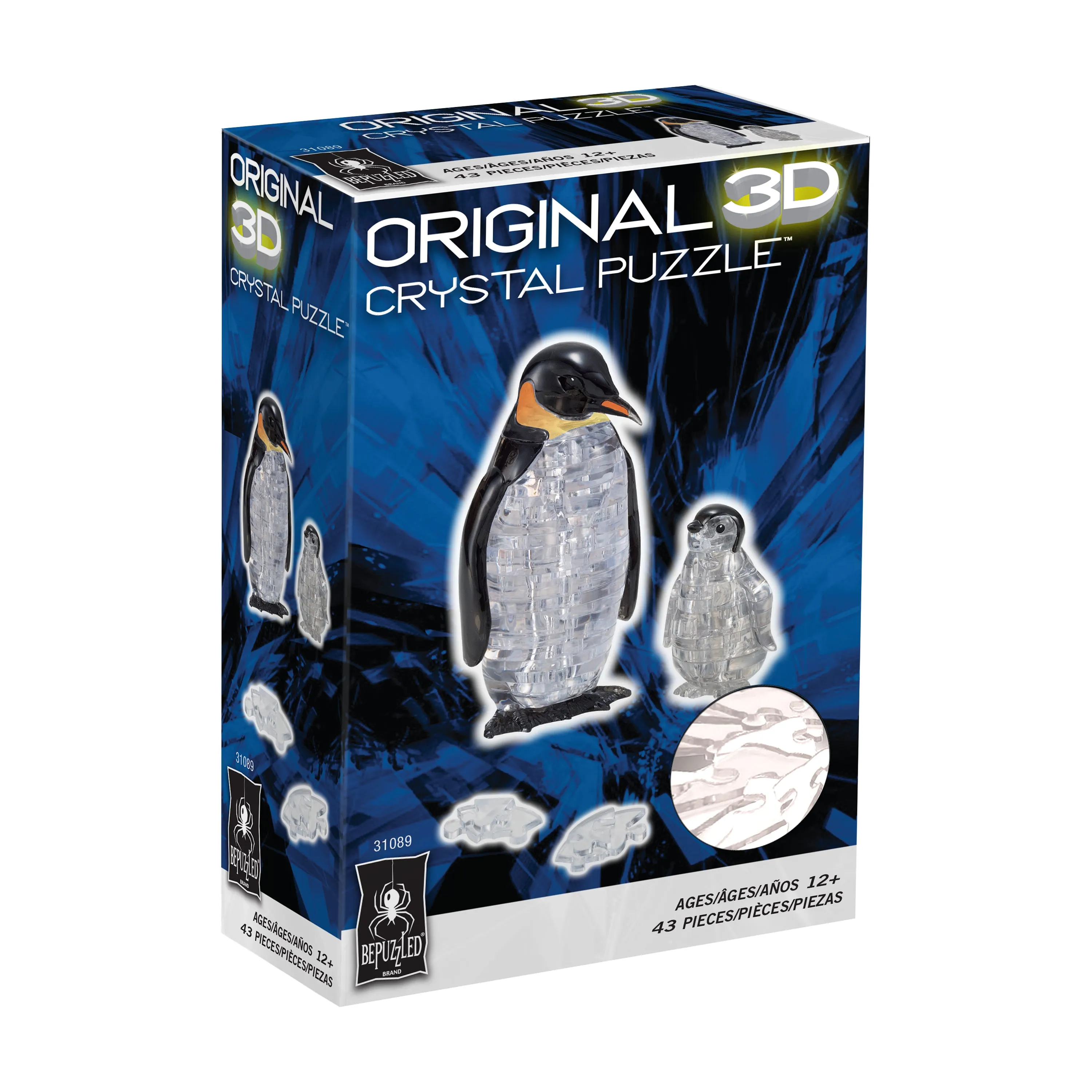 3D Crystal Puzzle - Penguin and Baby: 43 Pcs