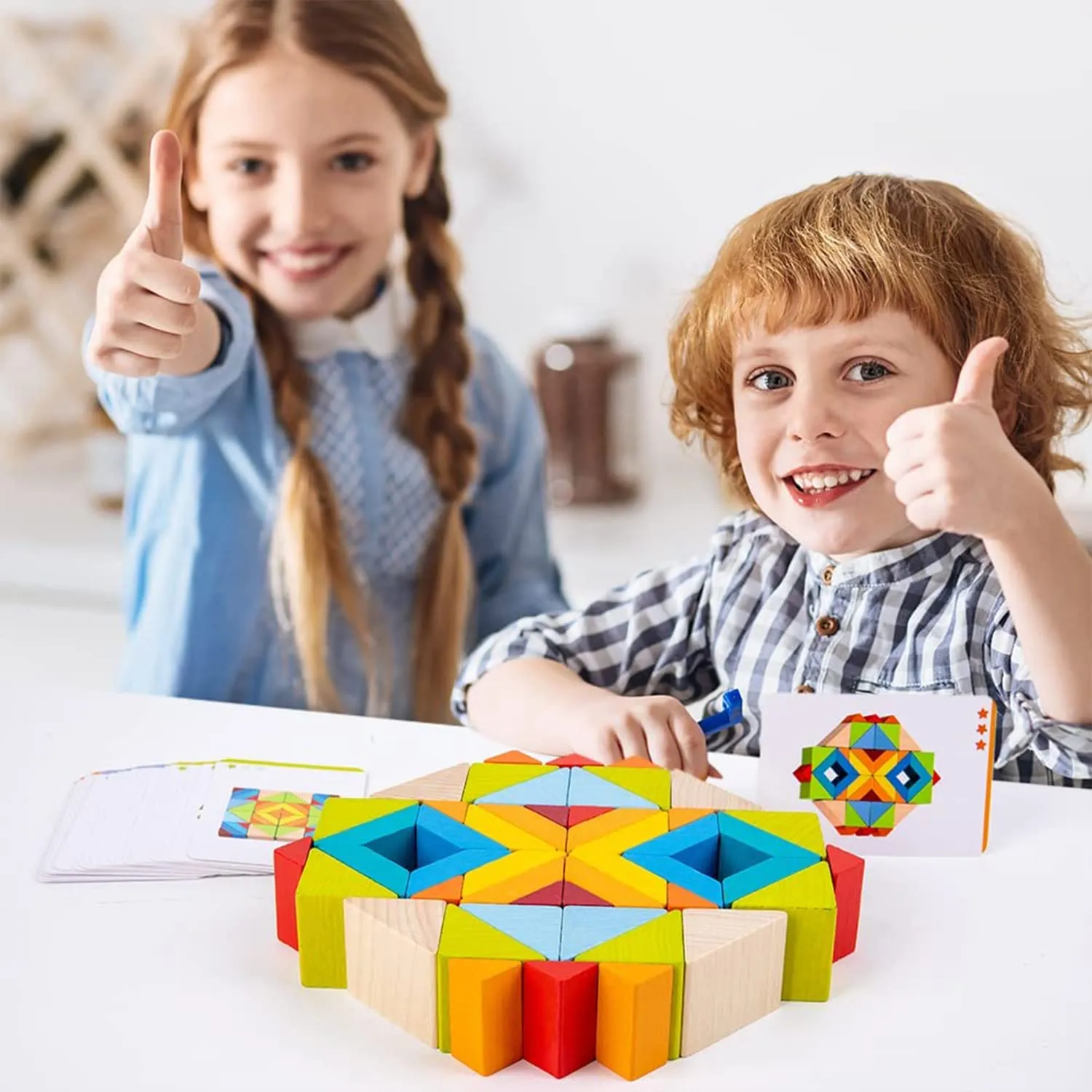 3D Wooden Geometrical Arranging Mind Puzzle Challenge - 178