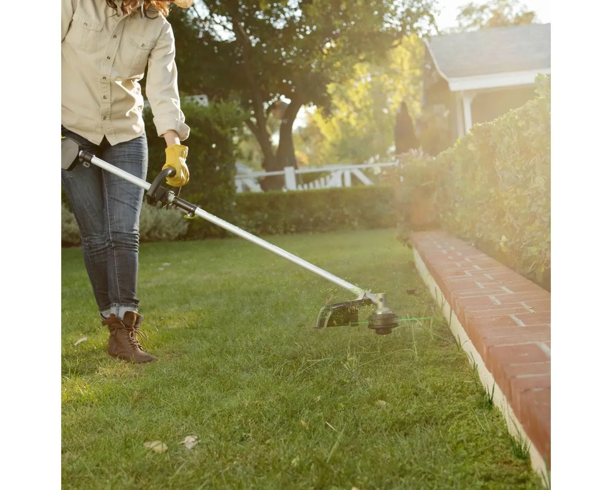 80V 16" Cordless Battery String Trimmer (Attachment Capable) &10-Inch Cultivator Attachment Combo Kit w/ 2.0Ah Battery & Charger