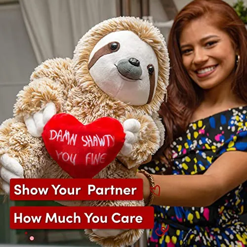 Birthday Gifts For Women - Sloth Stuffed Animal - Shawty You Fine For Her, Plush Stuffed