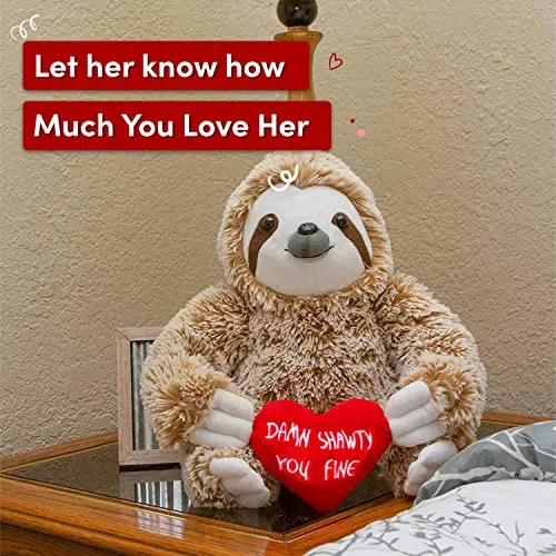 Birthday Gifts For Women - Sloth Stuffed Animal - Shawty You Fine For Her, Plush Stuffed