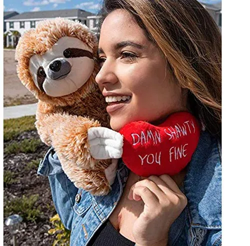 Birthday Gifts For Women - Sloth Stuffed Animal - Shawty You Fine For Her, Plush Stuffed