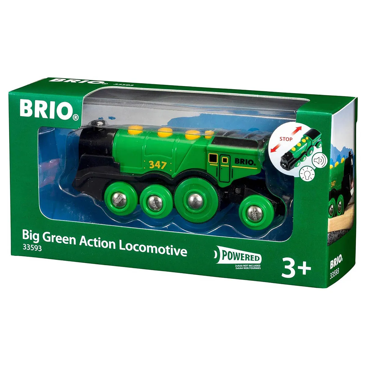BRIO World: Big Green Action Locomotive Train with Sound and Lights