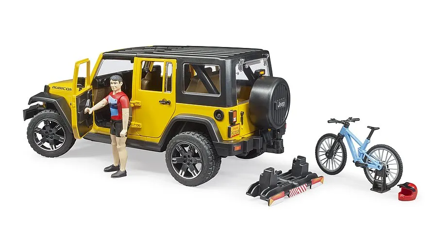 Bruder 02543 Jeep Wrangler Rubicon with bike & cyclist