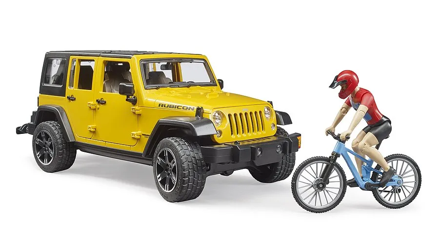 Bruder 02543 Jeep Wrangler Rubicon with bike & cyclist
