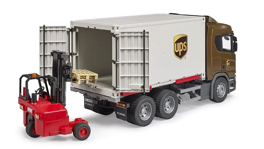 Bruder 3582 Scania Super 560R UPS Logistic truck with forklift
