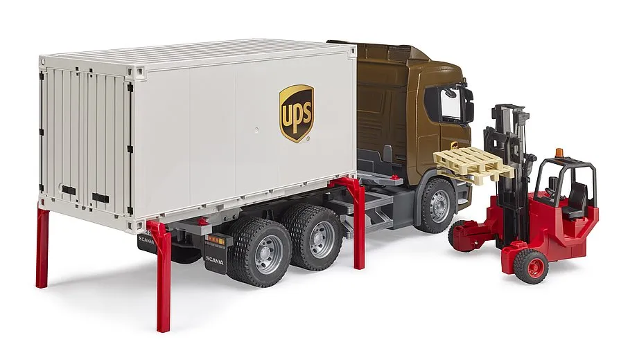 Bruder 3582 Scania Super 560R UPS Logistic truck with forklift