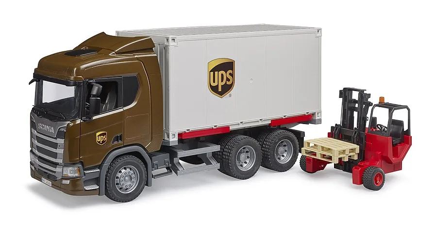 Bruder 3582 Scania Super 560R UPS Logistic truck with forklift