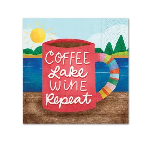Coffee-Lake-Wine-Repeat Funny Cocktail Napkins