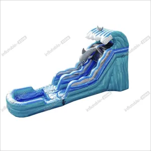 Dolphin Water Slide Inflatable With Splash Pool Party Jump And Slide Wet Dry Bouncer