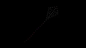 Flying kite animation - 50 drones