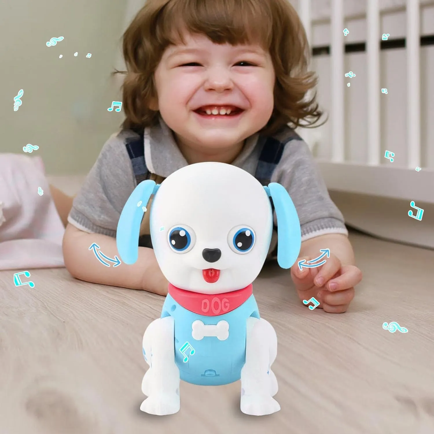 Fun Hopping Dog with Flapping Ears Battery Toy for Small Children, 3years & above