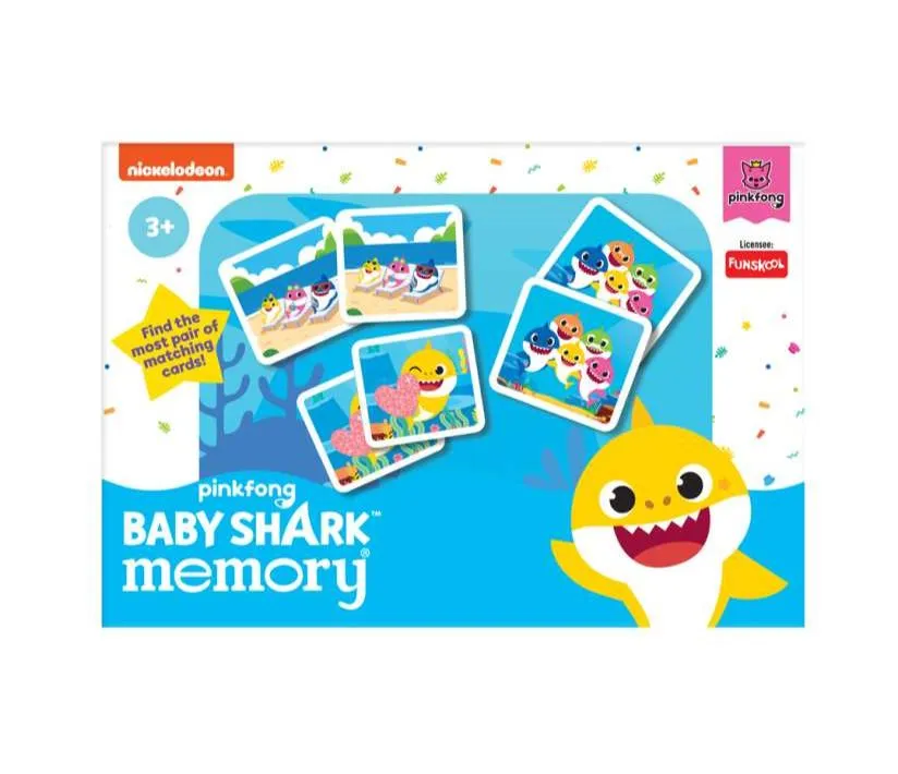 Funskool Baby Shark Mini Memory Game - Matching Picture Snap Pairs Game For Kids Age 3 Years and Up