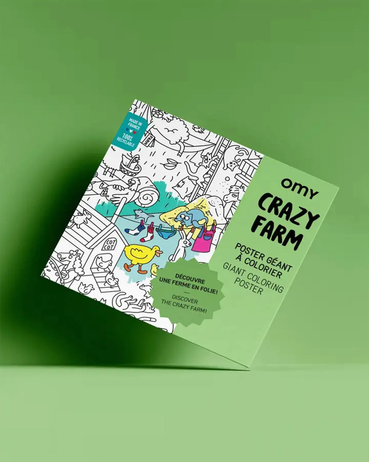 Giant Coloring Poster - Crazy Farm <br> OMY