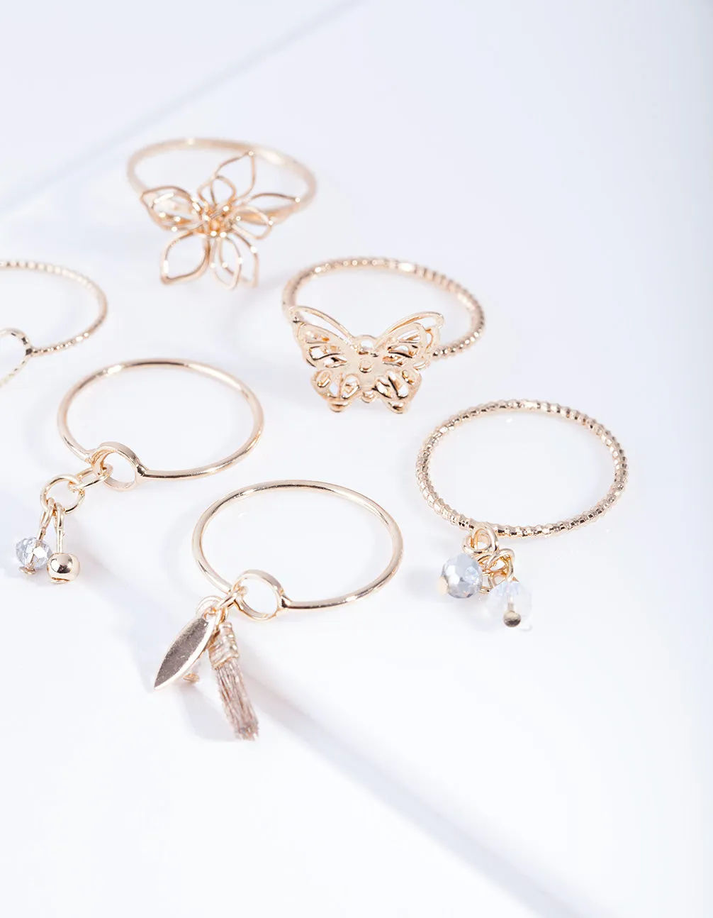Gold Nature Shapes Ring Pack