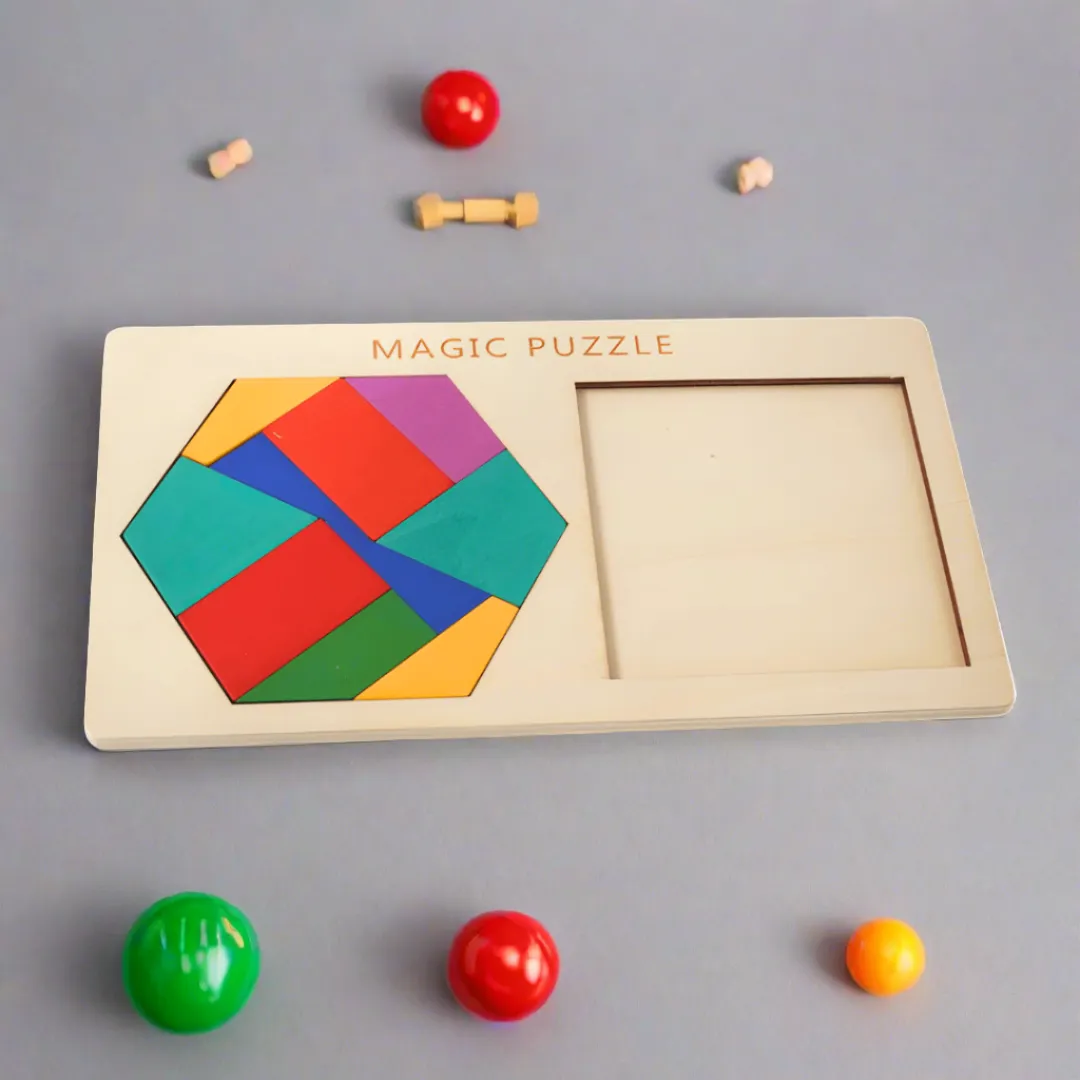 Hexagon Turns Square Magic Puzzle-1