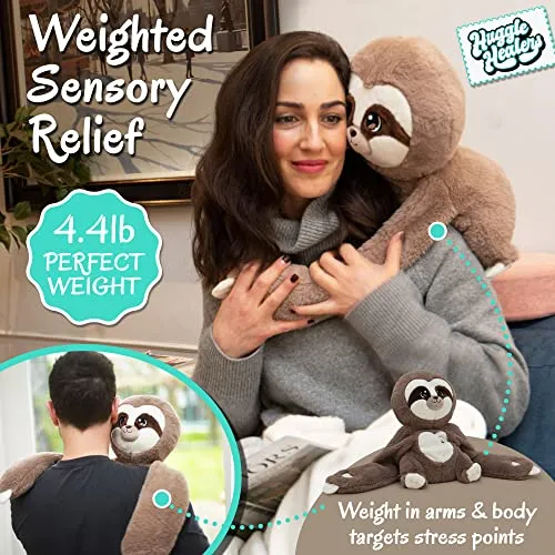 Huggle Healers Sloth Weighted Stuffed Animal Stuffed Animals for Kids  Lavender Heat Bag