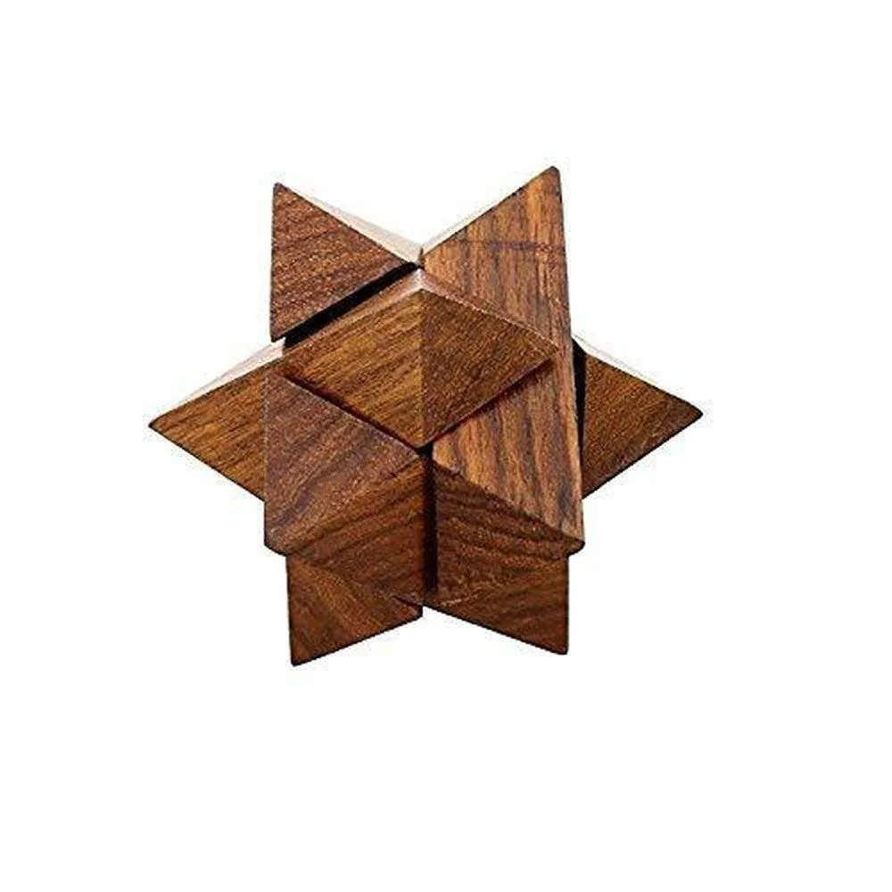 Jigsaw Wooden Brainteaser Puzzle Game for Kids 10x10x10 Cm
