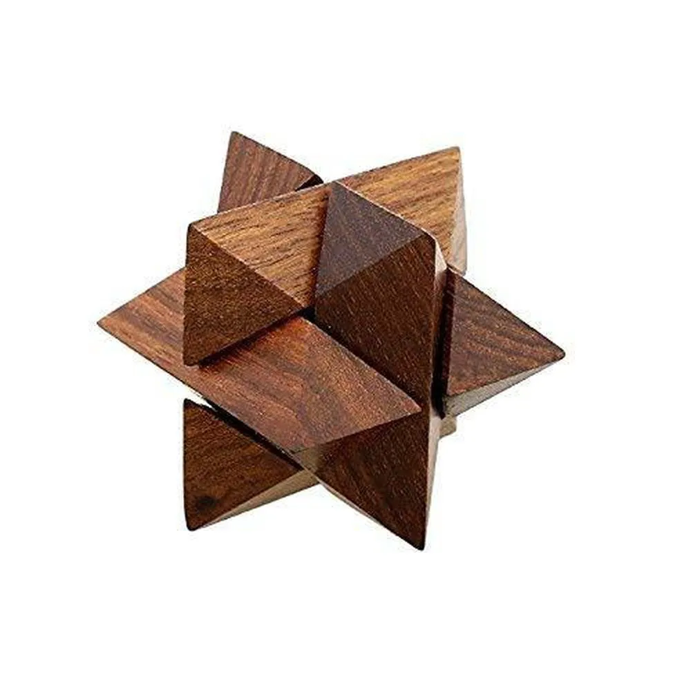 Jigsaw Wooden Brainteaser Puzzle Game for Kids 10x10x10 Cm