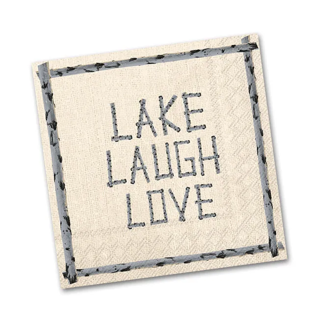 Lake Laugh Love Paper Beverage Napkins