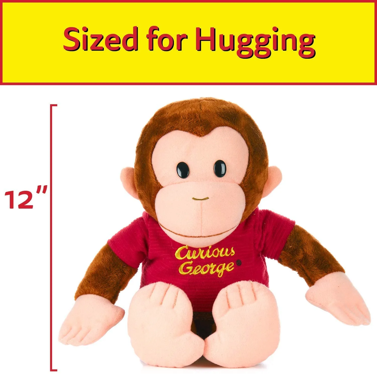 Large Curious George Monkey Plush - Classic George 12" Super Soft, Adorable, Charmingly Detailed Stuffed Animal