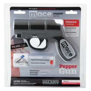 Mace Pepper Gun Distance Defense Spray With Strobe Led, Matte Black