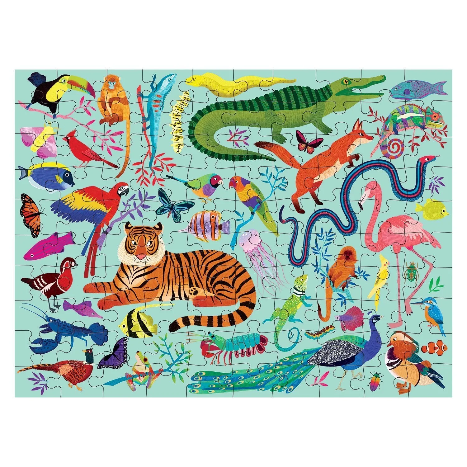 Mudpuppy 100 Piece Double Sided Jigsaw Puzzle - Animal Kingdom