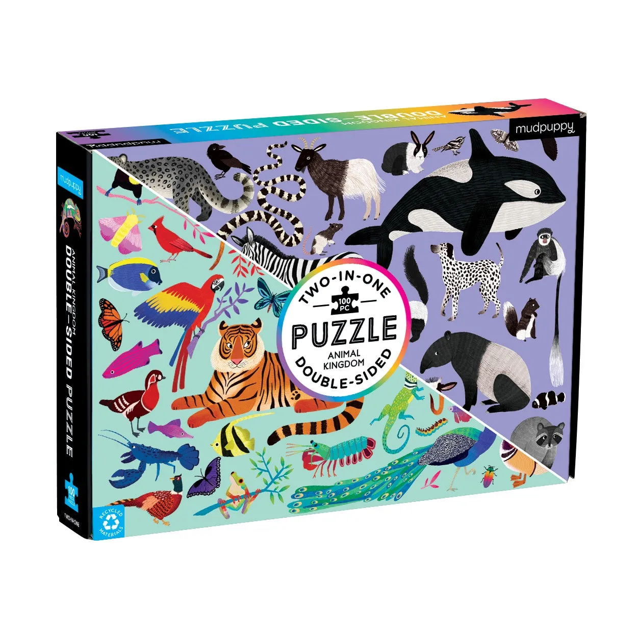 Mudpuppy 100 Piece Double Sided Jigsaw Puzzle - Animal Kingdom