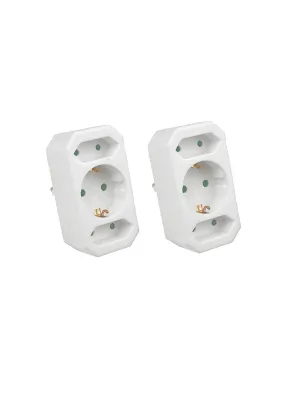 Multi-Outlet Socket Adapter, Set Of 2