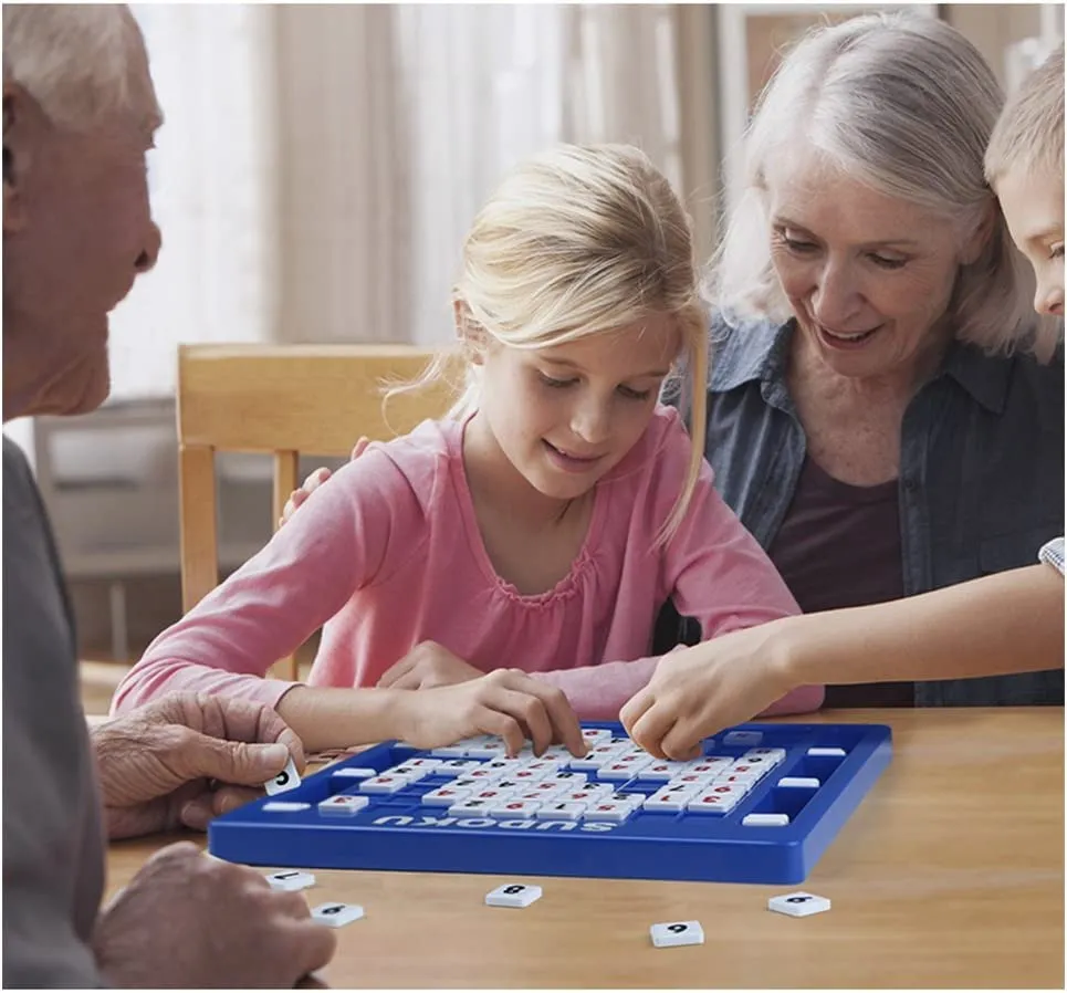PLUSPOINT Sudoku Puzzle Children Sudoku Puzzle Board Game Number Cubes Table Game Educational Math Learning Puzzle Toy for Kids Adult (Sudoku)