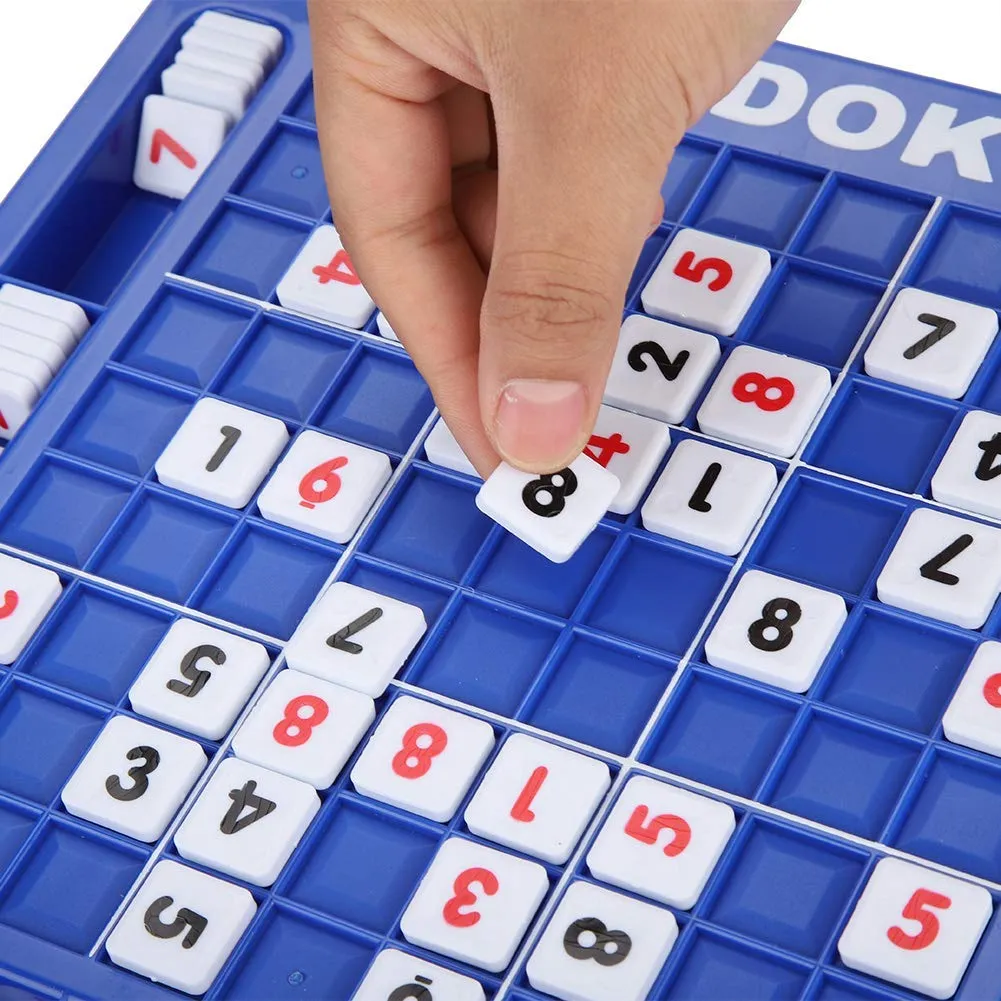 PLUSPOINT Sudoku Puzzle Children Sudoku Puzzle Board Game Number Cubes Table Game Educational Math Learning Puzzle Toy for Kids Adult (Sudoku)