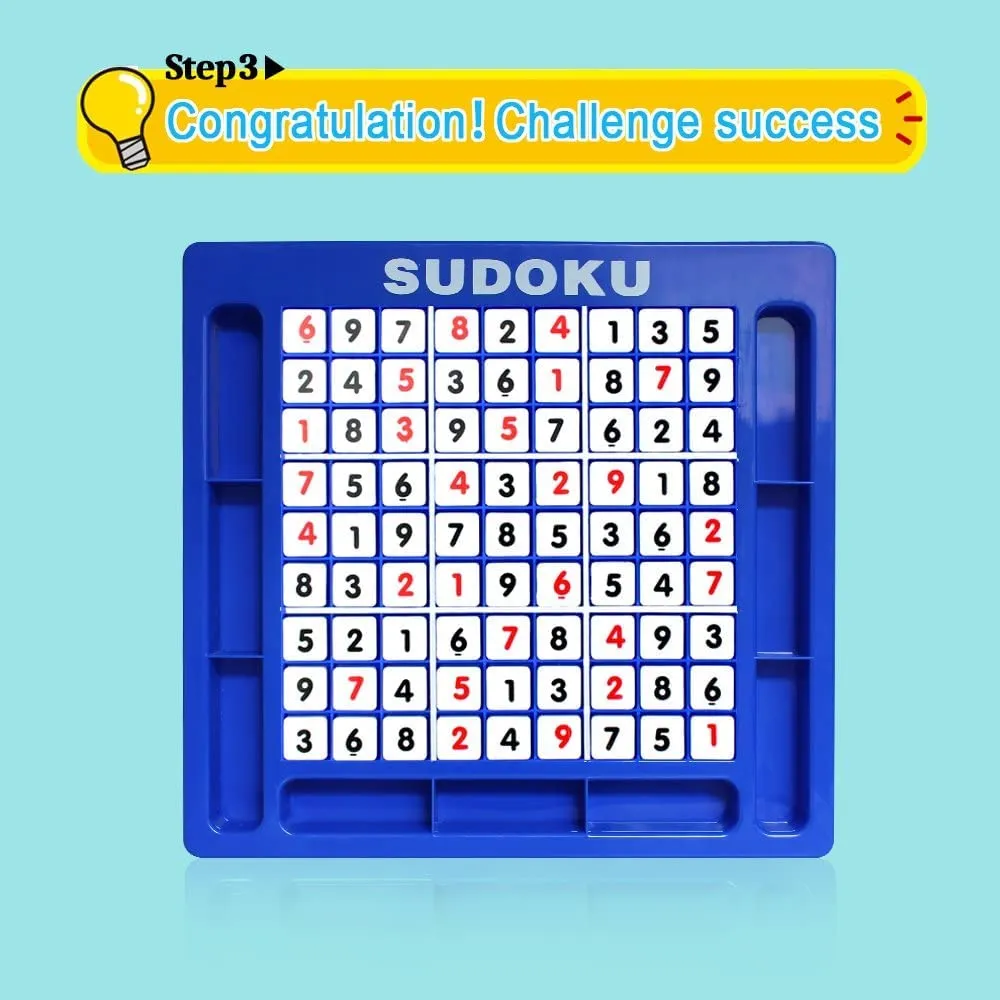 PLUSPOINT Sudoku Puzzle Children Sudoku Puzzle Board Game Number Cubes Table Game Educational Math Learning Puzzle Toy for Kids Adult (Sudoku)