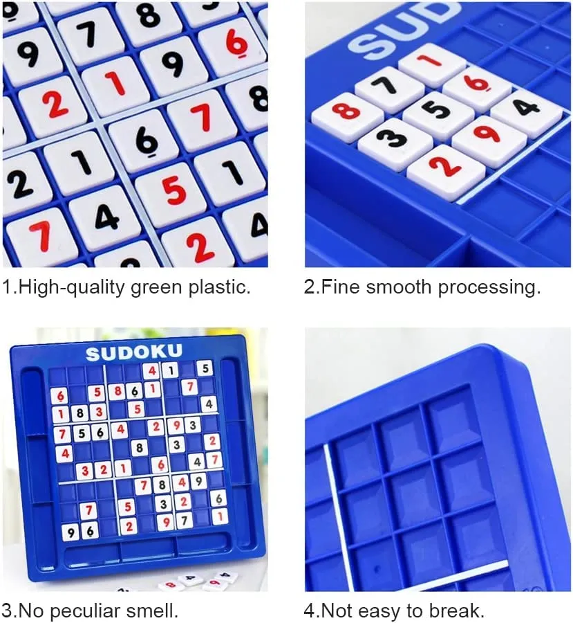 PLUSPOINT Sudoku Puzzle Children Sudoku Puzzle Board Game Number Cubes Table Game Educational Math Learning Puzzle Toy for Kids Adult (Sudoku)