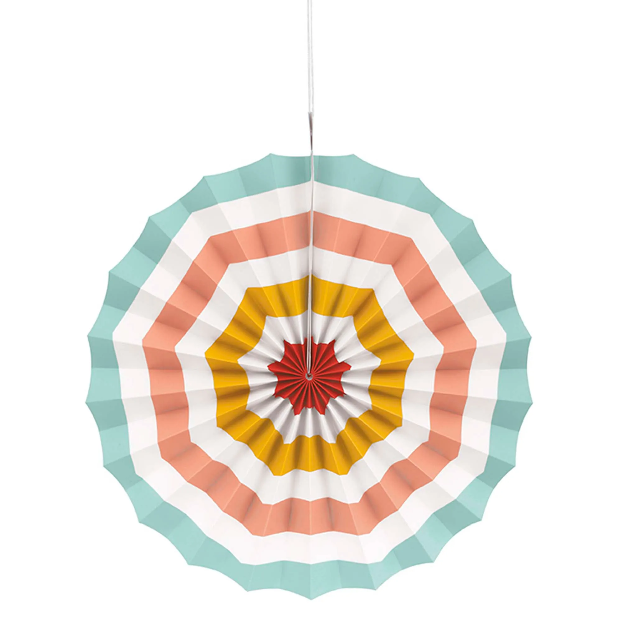 Poolside Summer Paper Fan Decorations, 5 Count