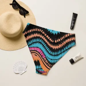 Recycled High-Waisted Bikini Bottom Peachy Crush Waves