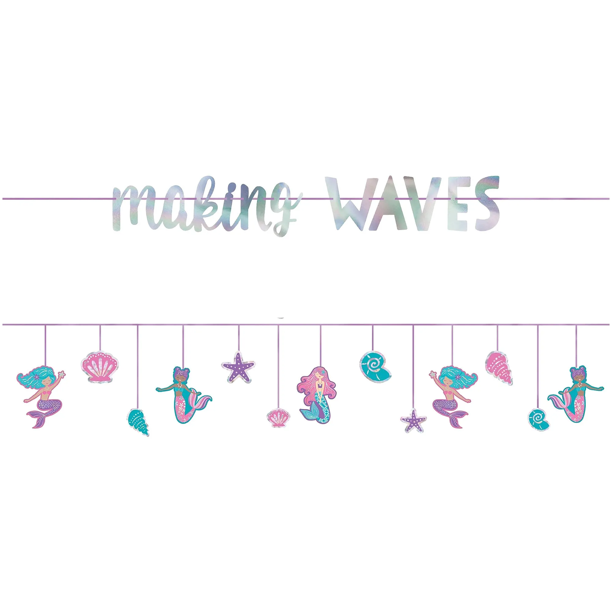 Shimmering Mermaids "Making Waves" Double Banner Kit Birthday Party Decoration