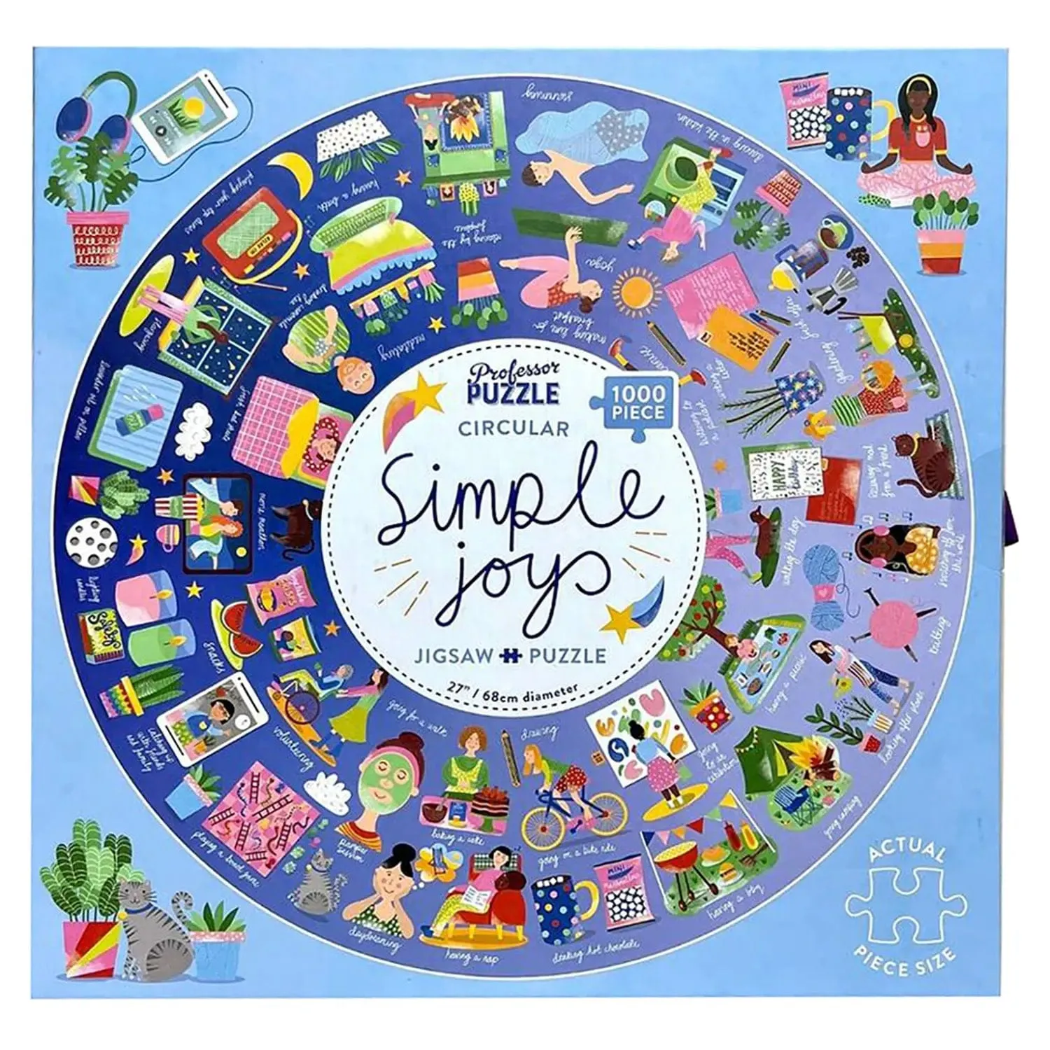 Simple Joys Circular Jigsaw Puzzle Illustration Wellness 1000 Pieces