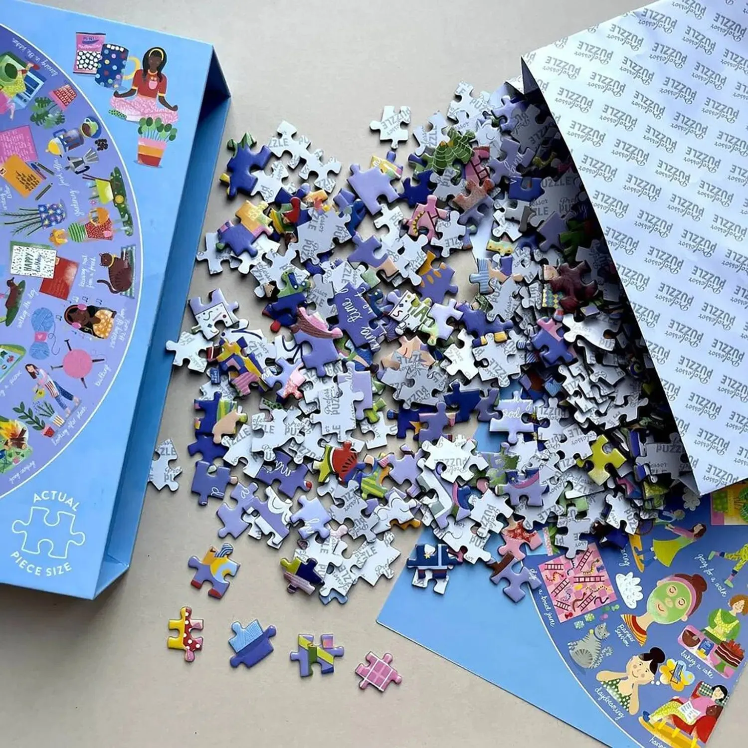 Simple Joys Circular Jigsaw Puzzle Illustration Wellness 1000 Pieces