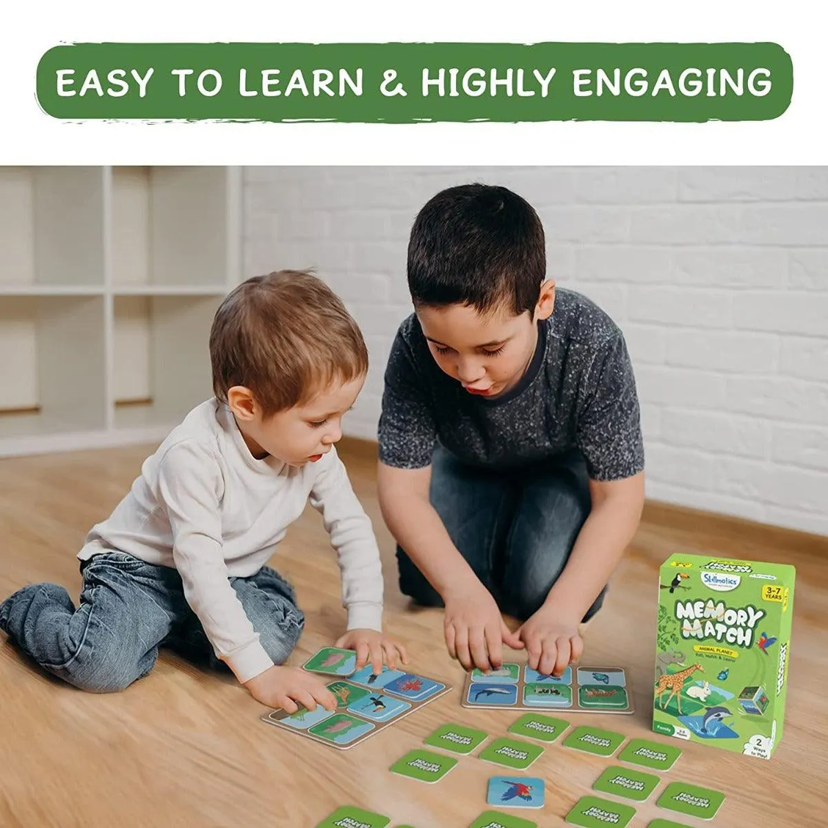 Skillmatics Memory Match Board Game : Animal Planet - Fun & Fast Memory Game for Kids Ages 3 to 7