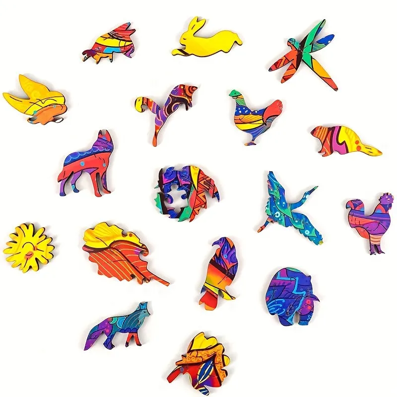 Starry Night God Tree Wooden Puzzle Unique Shape Animal Brain Teaser Toy