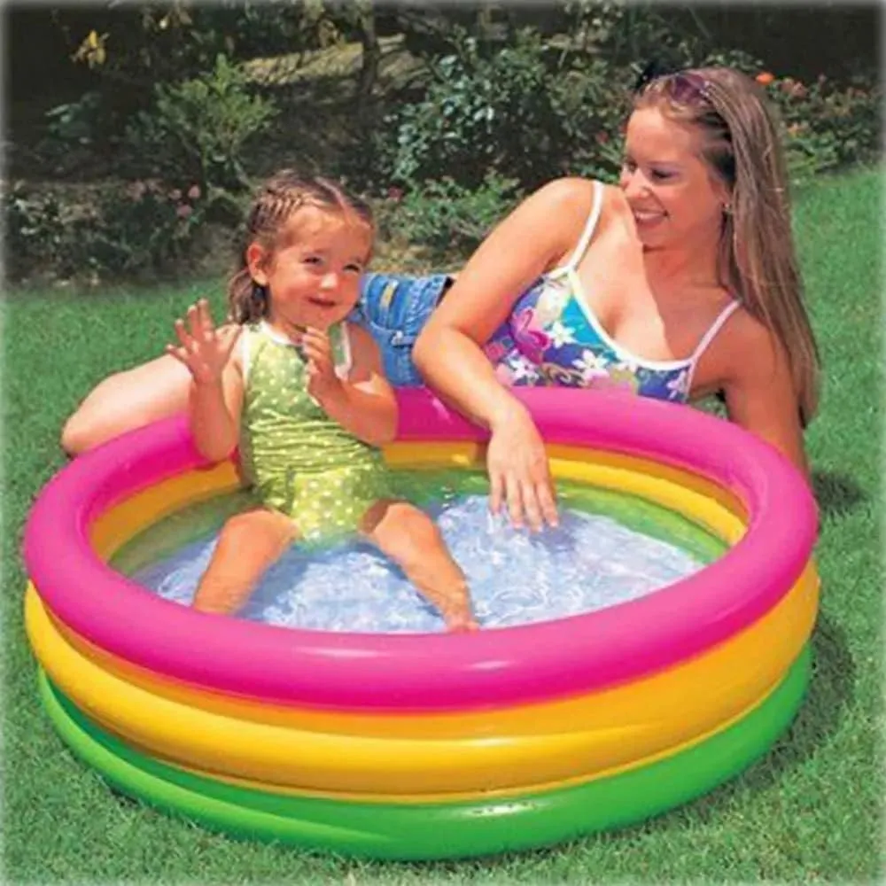 Toyshine Baby Pool Toys | 3 ft. Bath Tub with 12 pc Chu Chu Squeezy Animal | Toys for 1-3 Years Indoor & Outdoor Swimming Pool for Kids
