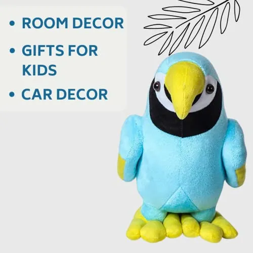 Ultra Blue Celest Super Stuffed Parrot Soft Plush Bird Toy - 15 Inch Gifts for Boys, Girls & Kids