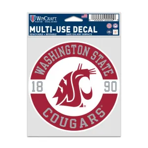 WASHINGTON STATE COUGARS PATCH FAN DECALS 3.75 X 5